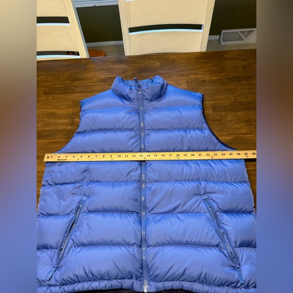 Lands End Down Filled Puffer Vest Mens SZ XL Blue Full Zip Inside Pockets Warm - Picture 7 of 8